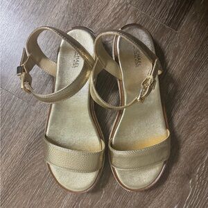 Michael Kors Metallic Gold Ankle-Strap Sandals